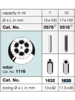 Вставка в ротор 1016 (01 x 0,0-10,0 ml, 01 x 0,0-15,0 ml), Hettich (Кат № 1635)