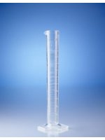 Цилиндр мерный высокий прозрачный, 500 мл, с сертификатом, пластиковый PMP, класс A, с рельефной градуировкой (65104) (Vitlab)