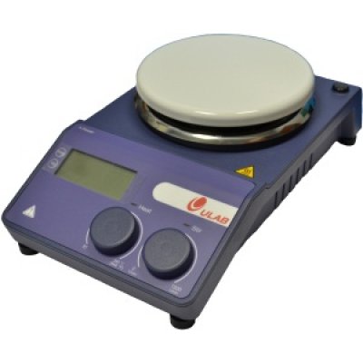 Мешалка магнитная с подогревом ULAB US-1500D (0-1500 об/мин; 340°C; цифр. управл; Ø 135 мм)