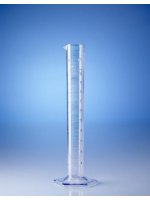 Цилиндр мерный высокий прозрачный, 250 мл, с 6-гранным основанием, пластиковый SAN, класс B, с рельефной градуировкой (65091) (Vitlab)