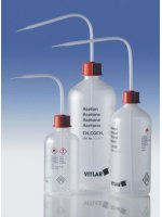 Промывалка узкогорлая, GL 25, гексан, 500 мл, безопасная, пластиковая PE-LD, VENT-CAP с винтовой крышкой PP (1332909) (Vitlab)
