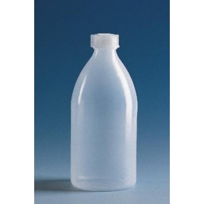 Бутылка узкогорлая круглая, 500 мл, пластиковая PE-LD, с завинчивающейся крышкой PE-LD (138693) (Vitlab)