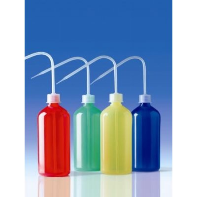 Промывалка цветная, 500 мл, желтая, пластиковая PE-LD (132706) (Vitlab)