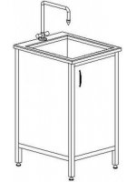 Стол-мойка одинарная с тумбой из меламина 500 СМОсп (стеклопластик, гл. 300 мм.)