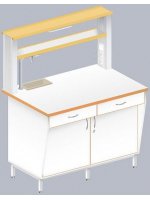 Стол пристенный химический с закрытой тумбой ЛАБ-1200 ПЛТМ (Ламинат)
