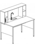 Стол пристенный химический 1500 СПХк (керамика KS-12)