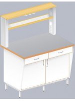 Стол пристенный физический с закрытой тумбой ЛАБ-1200 ПТТ (TRESPA)
