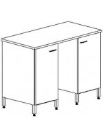 Стол высокий на опорных тумбах 1500 СЛВп-ТД-ТЯ-М (пластик)