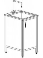 Стол-мойка одинарная с тумбой из меламина 600 СМОд (Durcon, гл 280 мм.)