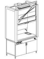 Шкаф вытяжной модульный 1200 ШВМнв (нерж.сталь с борт.)