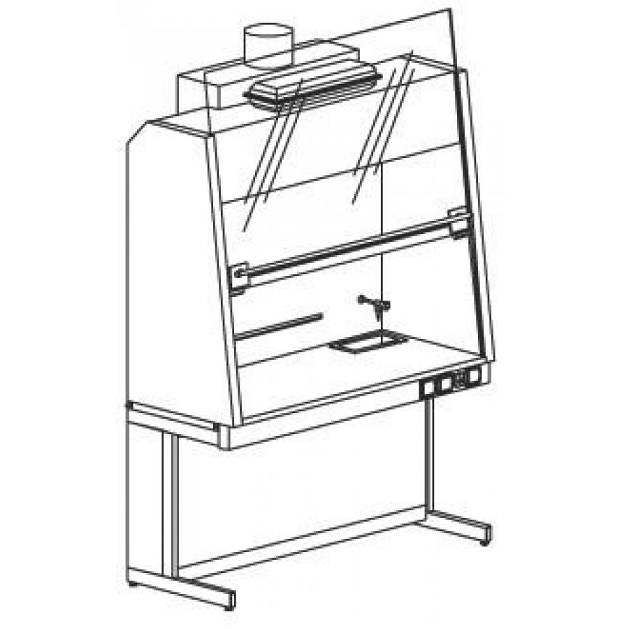 Шкаф вытяжной лабораторный чертеж