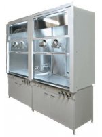 Шкаф вытяжной с камерой из нерж. стали 2500 ШВМкв-н (керамика KS-12) + перчатки