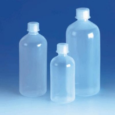 Бутылка узкогорлая круглая, 50 мл, пластиковая PE-LD, с завинчивающейся крышкой PP (94589) (Vitlab)